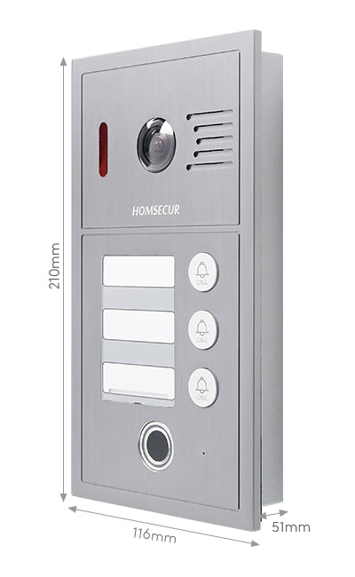 HOMSECUR B19CF-H Doorbell Camera Fingerprint RFID Access For HDK Video Door Phone System 3 Families