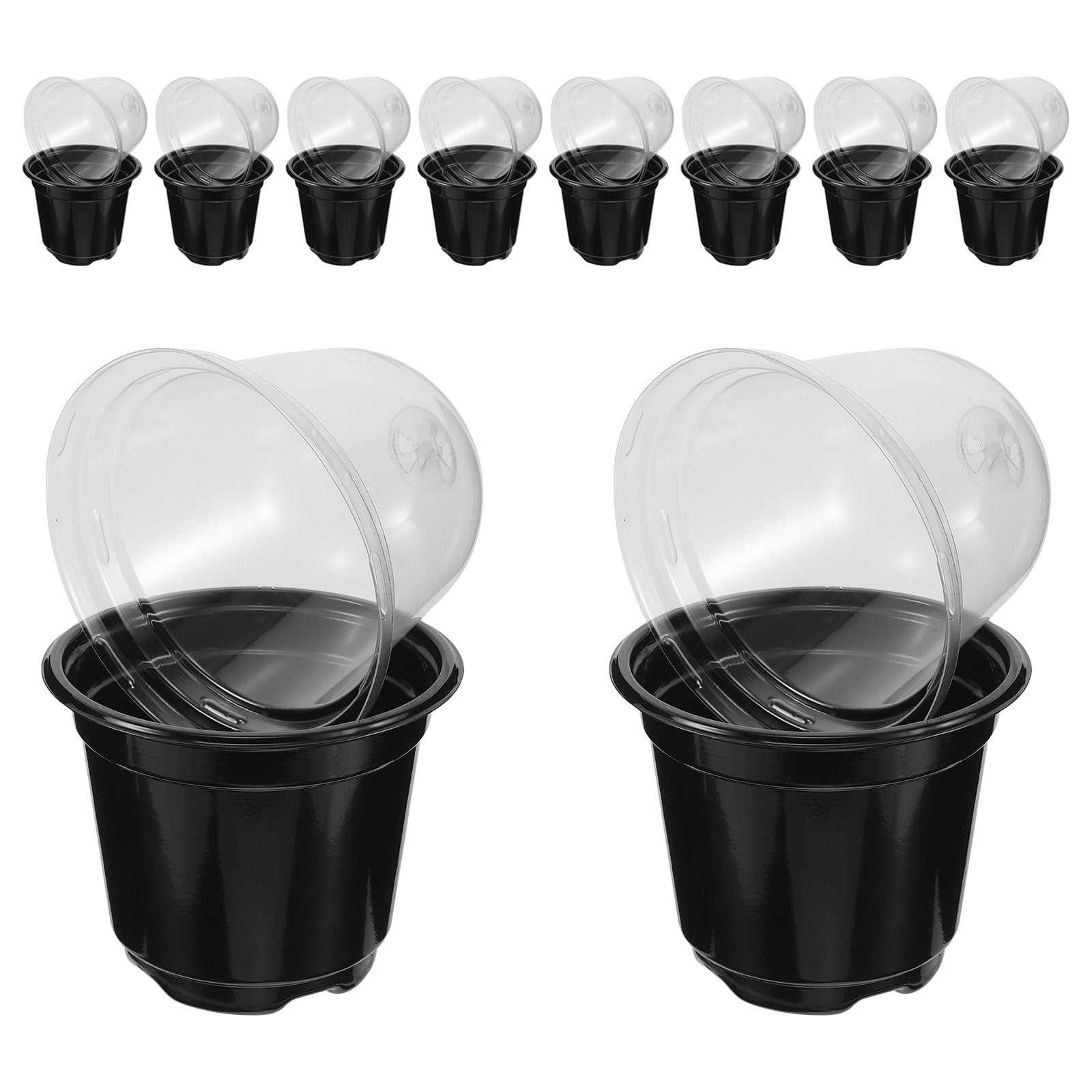 10pcs Seed Raising Cups Plastic Plant Nursery Pots With Clear Lid Germination Nursery Containers for Indoor Gardening Greenhouse