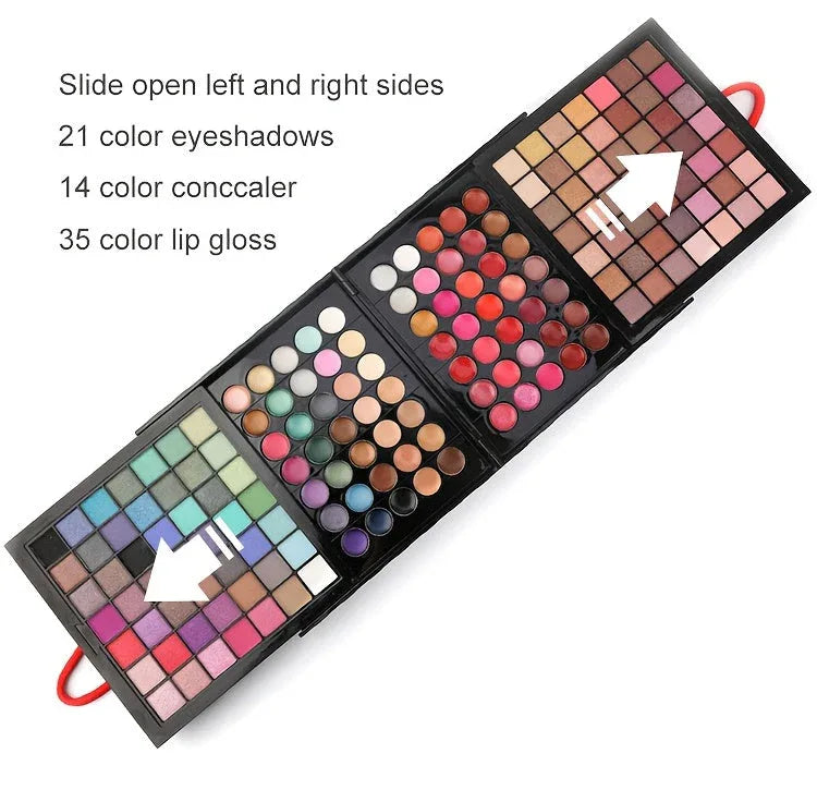Professional Makeup Kit: 177 Color Palette with Brushes and Lipsticks Professional Makeup Kits Tidesmit
