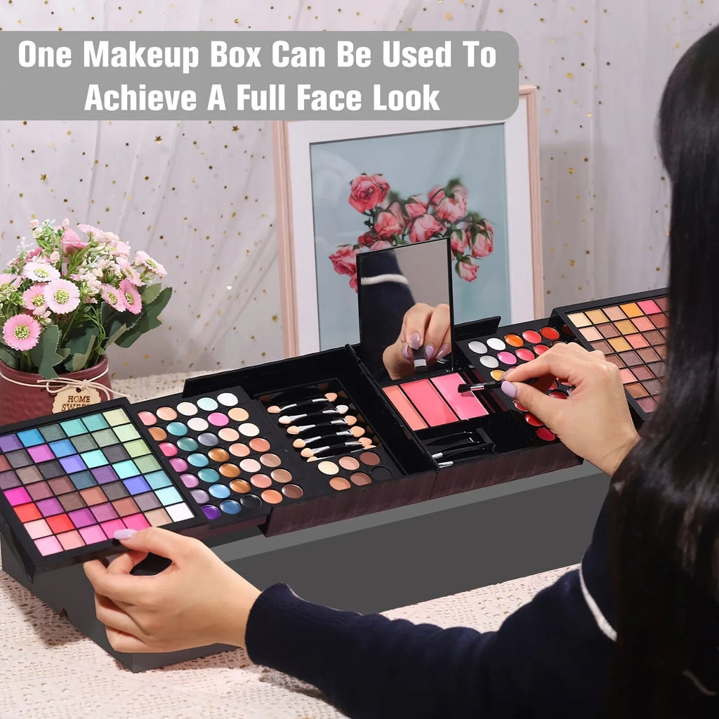 Professional Makeup Kit: 177 Color Palette with Brushes and Lipsticks Professional Makeup Kits Tidesmit