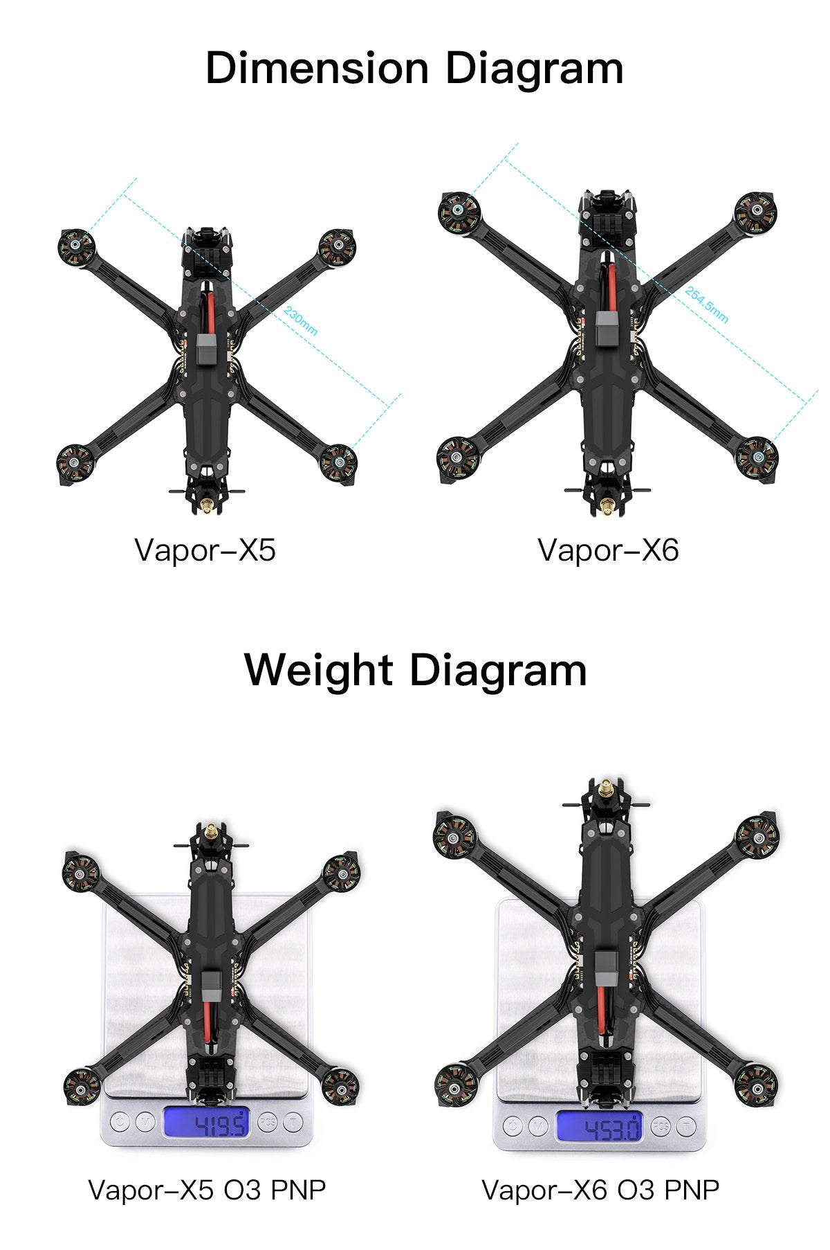 FPV Freestyle Drone 5 Inch Analog X-Frame ELRS System by Tidesmit Tidesmit