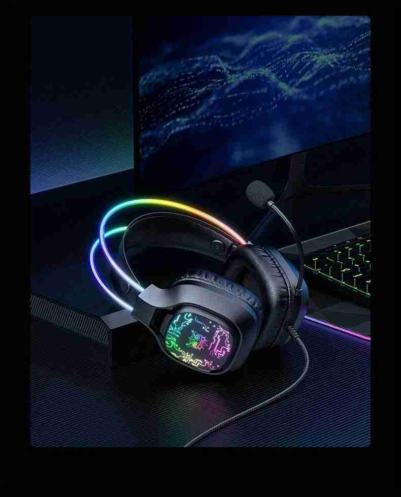 Gaming Headset with Noise-Canceling Mic - Over-Ear PC Audio Tidesmit