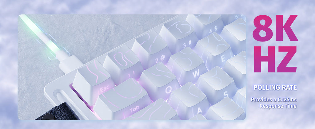 ATTACK SHARK X68 HE Rapid Trigger Keyboard Magnetic Switch 60% Wired 8KHz Hot Swappable Keyboard With RGB Lighting PBT Double-sh