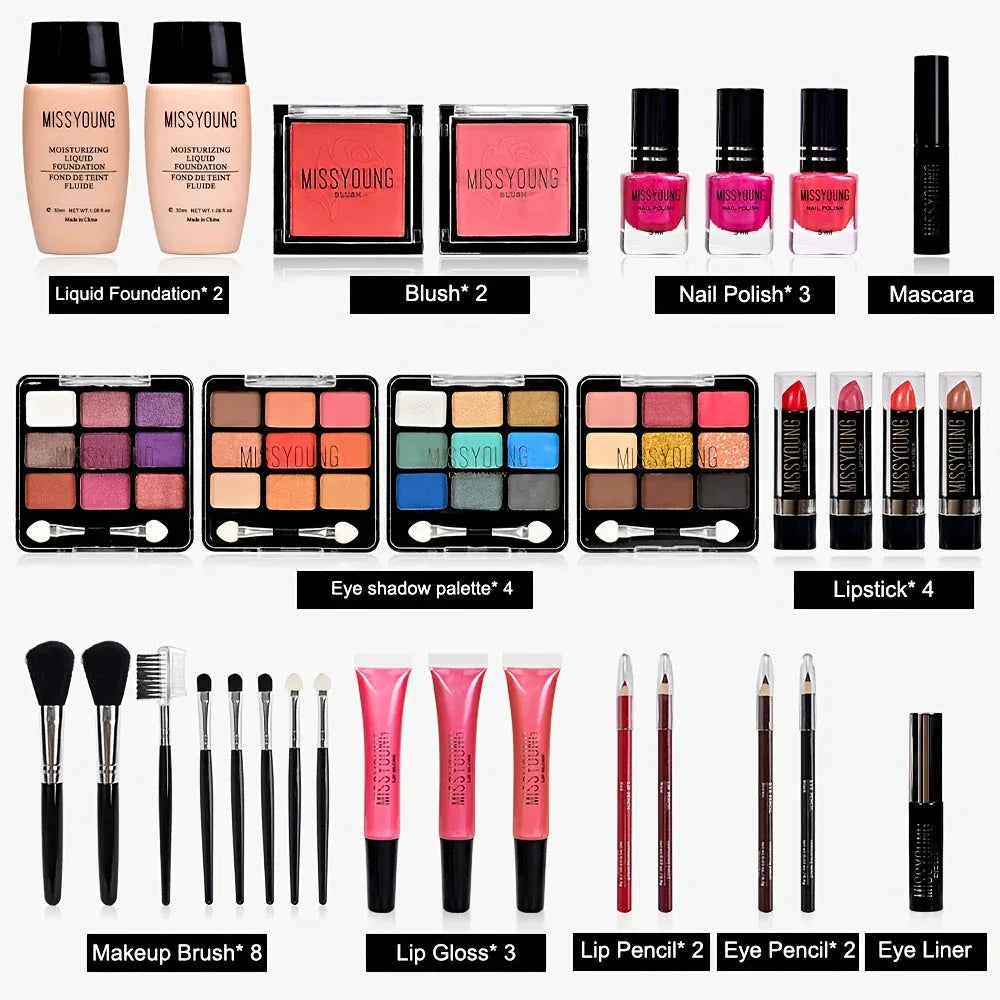 Professional Makeup Kit Silvery - Salon-Quality Beauty Set Professional Makeup Kits Tidesmit