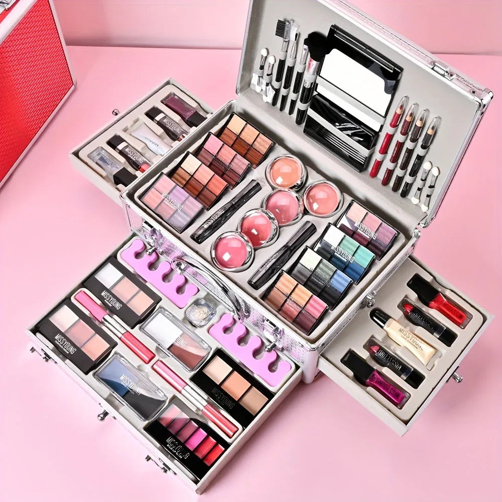 Professional Makeup Kit 106pc Set - Silvery Salon-Quality Cosmetics Professional Makeup Kits Tidesmit