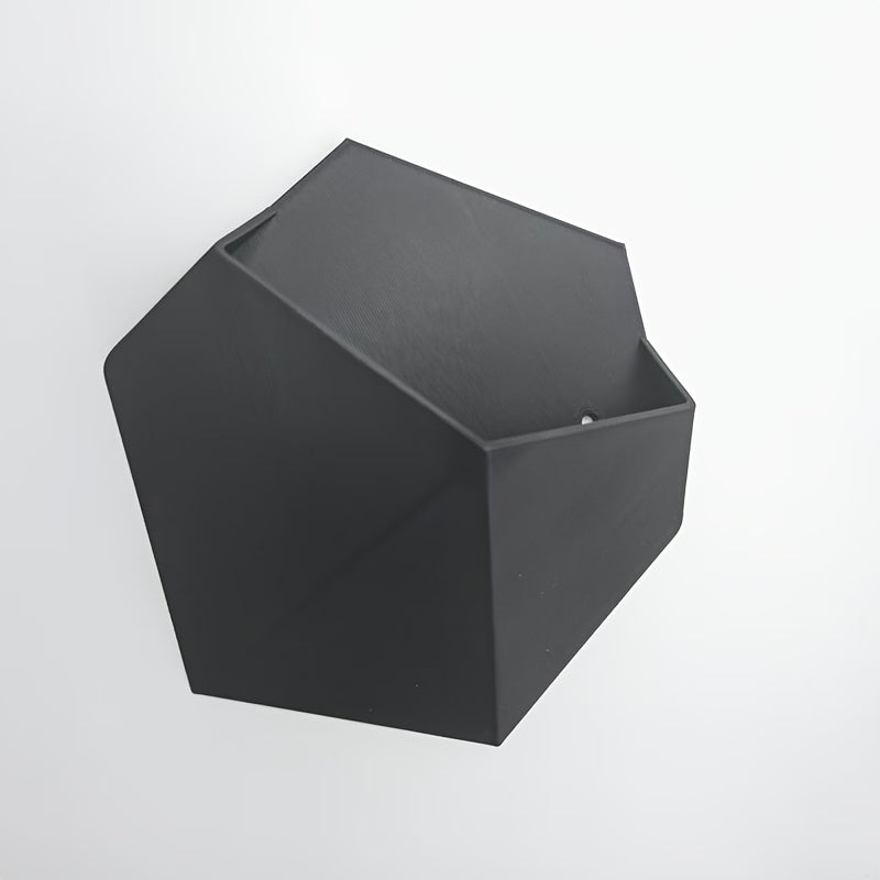 Black Hexagonal Wall Flower Pot With Mounting Holes Unique Design Home Garden Decor Wall Decoration Plant Pot Gardening Gift