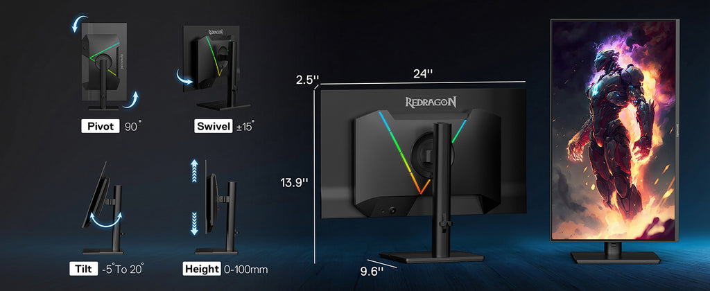 Redragon Gm272 27" Oled Flat Gaming Monitor - Qhd 2560X1440, 360Hz, 0.03Ms Gtg, Amd Freesync Premium, 99% Dci-P3