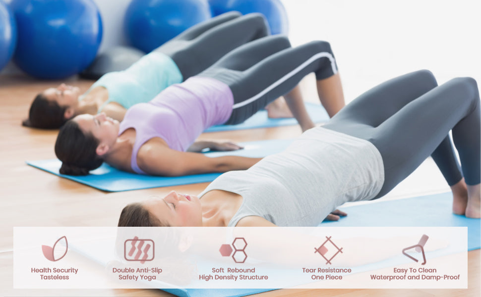 Good Nite TPE Yoga Mat - Non-Slip 183x61x0.6cm for Pilates, Fitness & Training, with Carry Strap