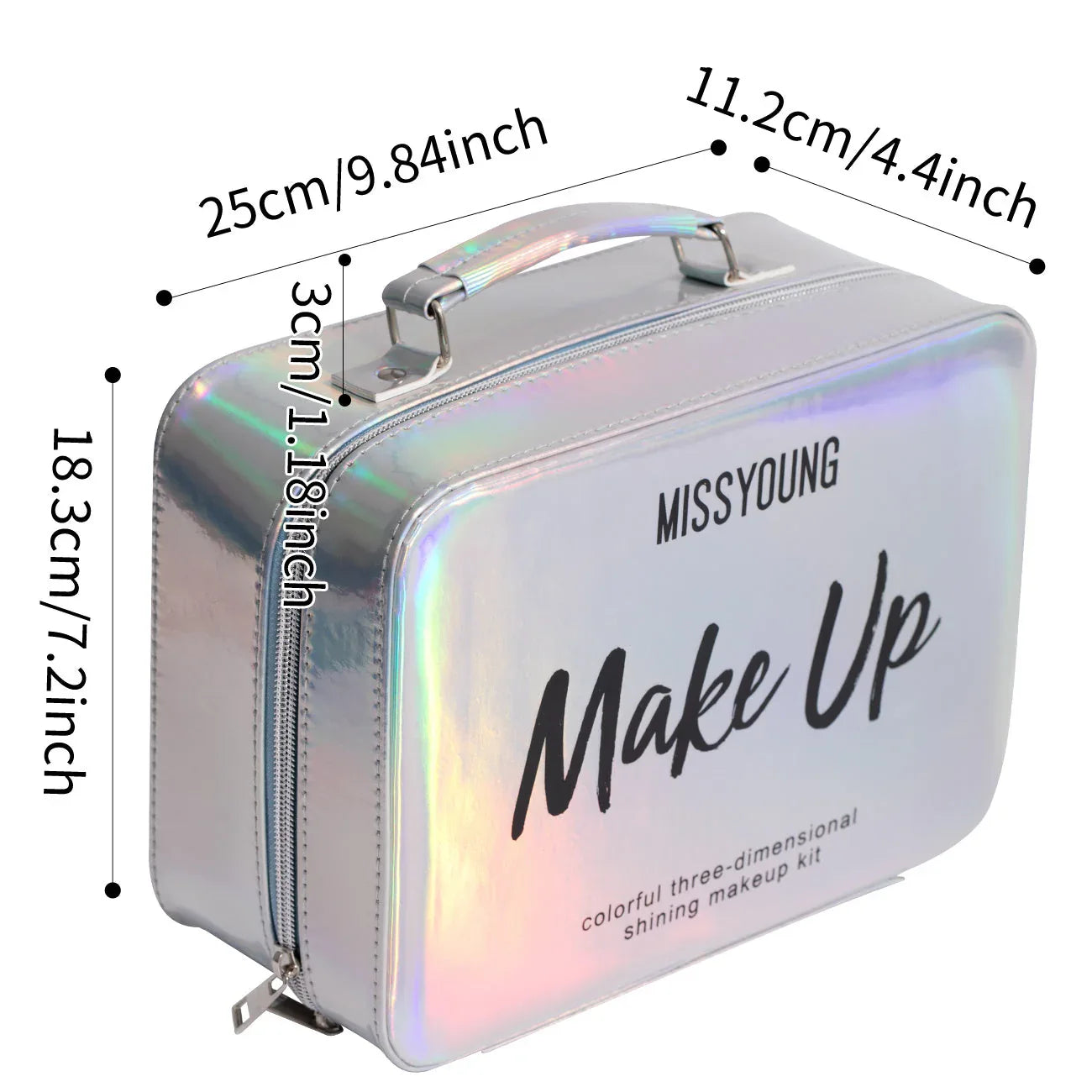 Professional Makeup Kit - All-in-One Slivery Travel Case Professional Makeup Kits Tidesmit