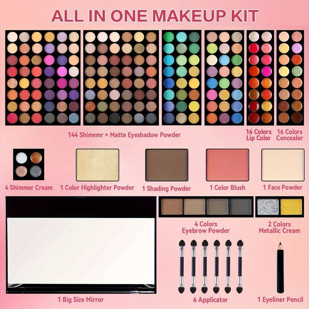 Professional Makeup Kit: 190-Color All-in-One Palette Set Professional Makeup Kits Tidesmit