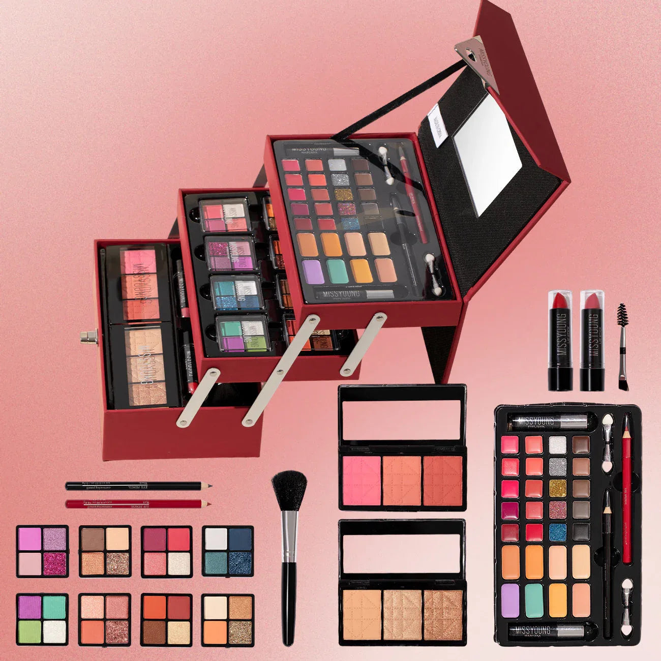 Professional Makeup Kit by Tidesmit - Travel-Ready Salon Quality Set Professional Makeup Kits Tidesmit