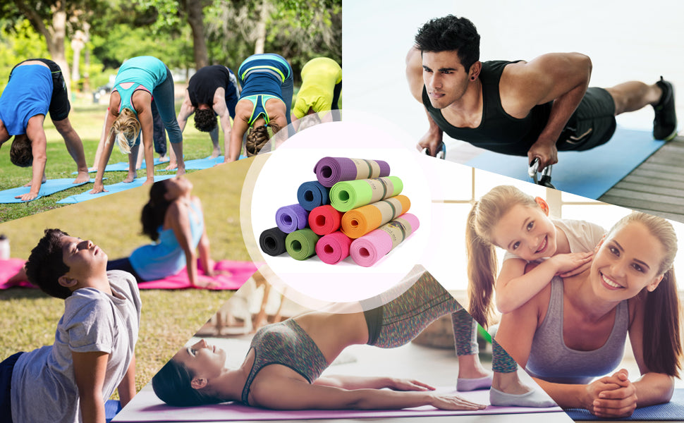 Good Nite TPE Yoga Mat - Non-Slip 183x61x0.6cm for Pilates, Fitness & Training, with Carry Strap