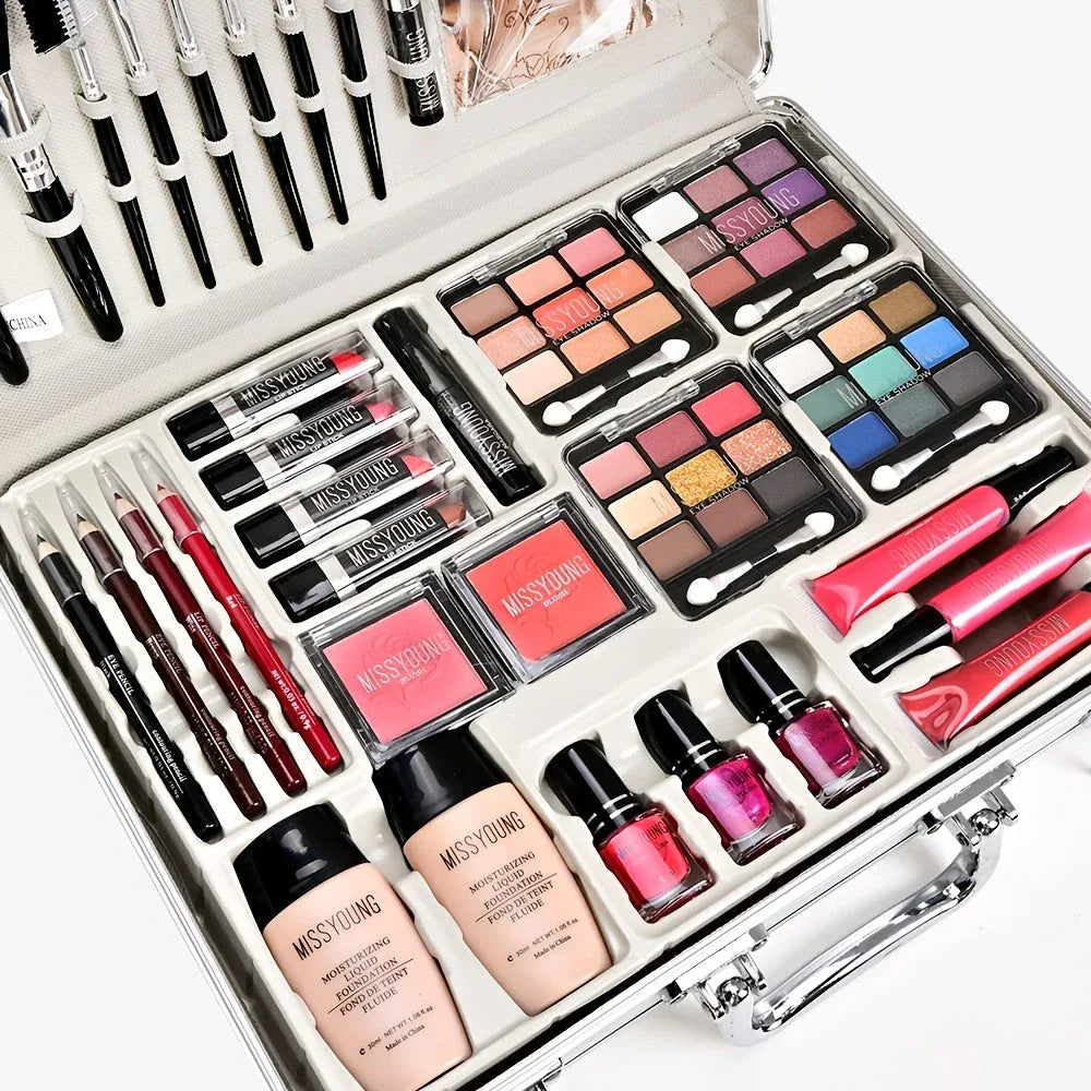 Professional Makeup Kit Silvery - Salon-Quality Beauty Set Professional Makeup Kits Tidesmit
