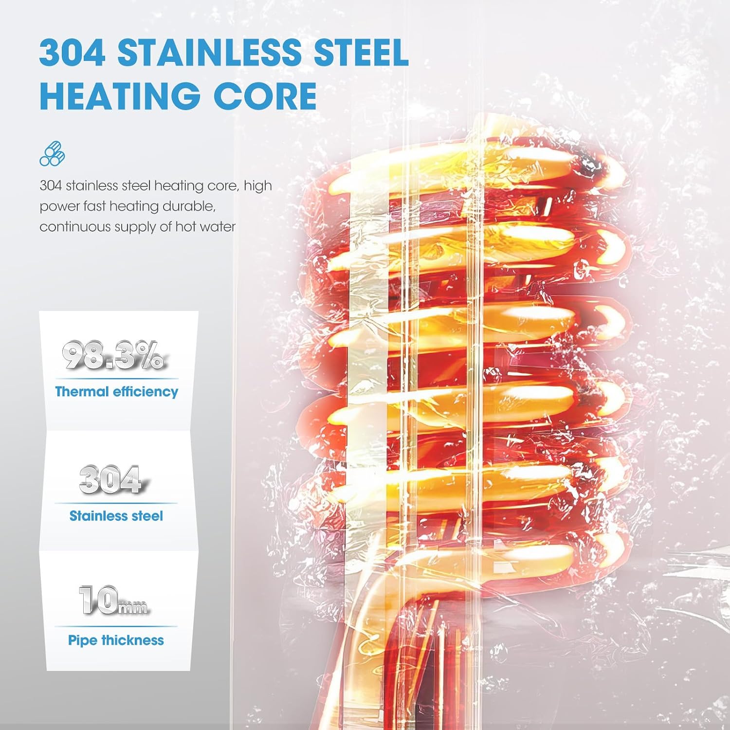 3000W Electric Instant Hot Water Tap Electric Kitchen Water Heater with 360° Rotating Heating Tap for Bathroom Kitchen