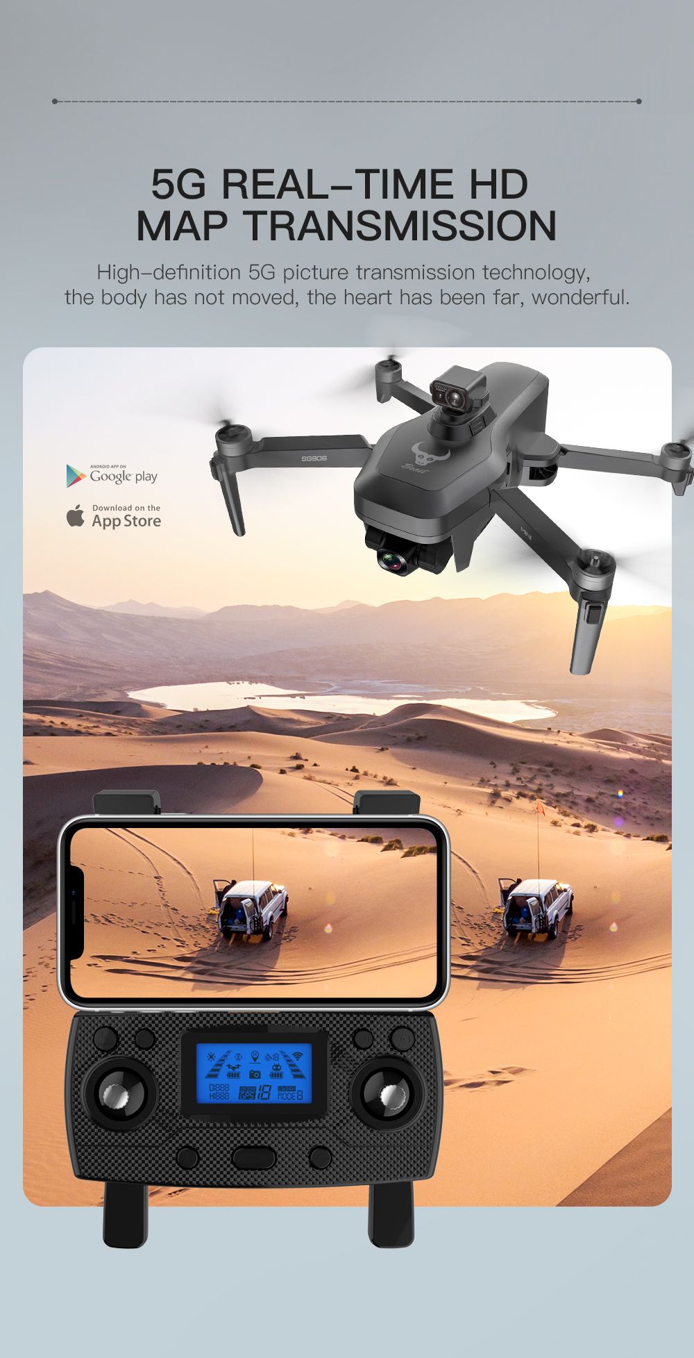 4K GPS Drone with Obstacle Avoidance | Foldable 3-Axis Stabilized Quadcopter Tidesmit