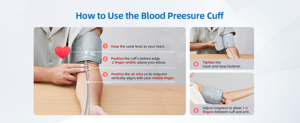 Checkme Large Blood Pressure Cuff for Adult Upper Arm Cuff Compatible with Most BP Monitors with 6 Connectors