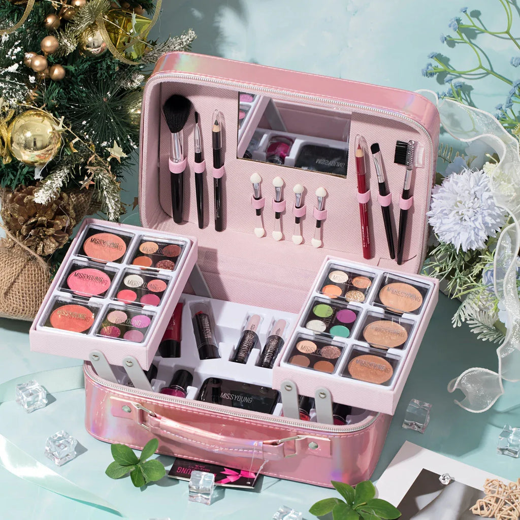 Professional Makeup Kit - Pink All-in-One Salon-Quality Beauty Set Professional Makeup Kits Tidesmit