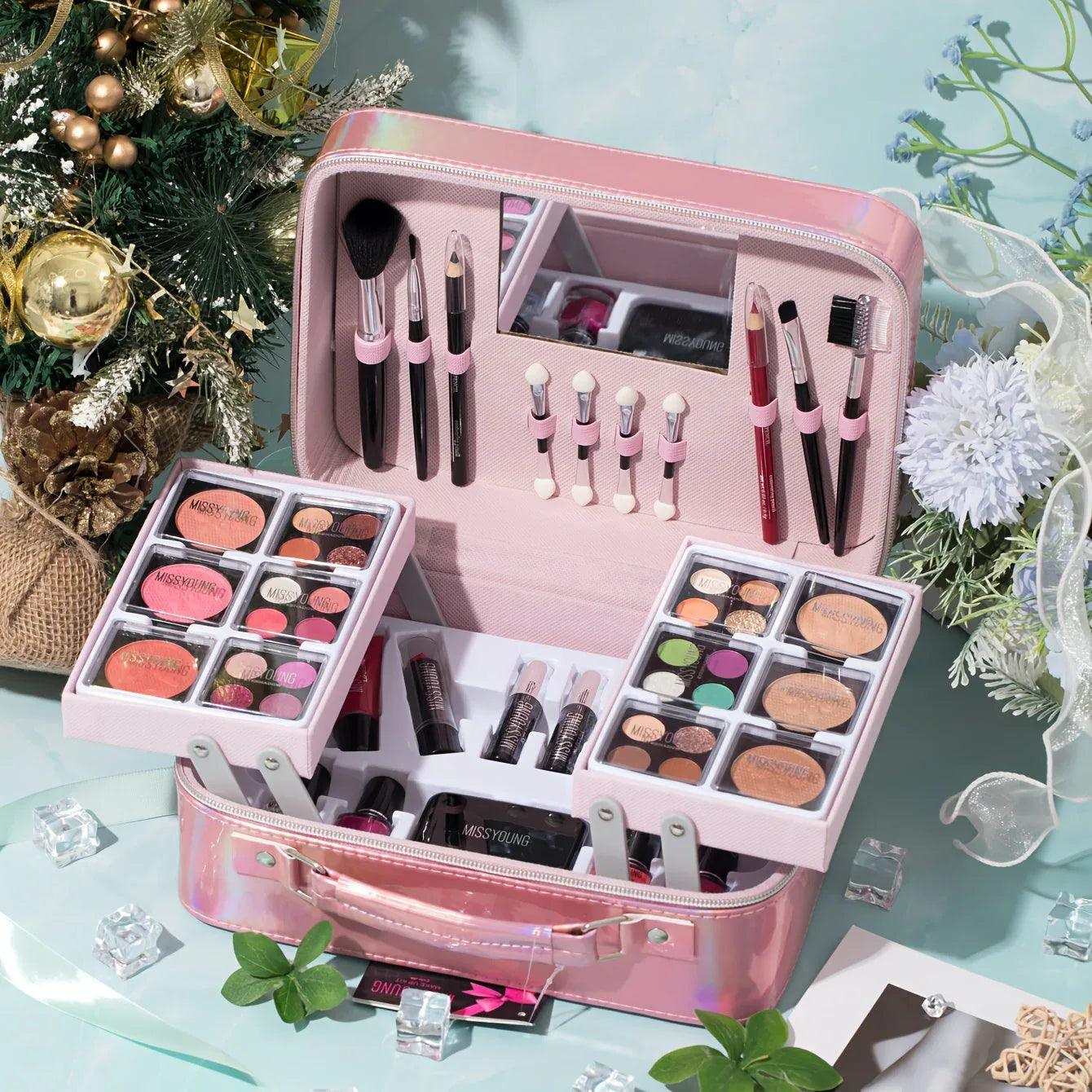 Professional Makeup Kit - Pink All-in-One Salon-Quality Beauty Set Professional Makeup Kits Tidesmit