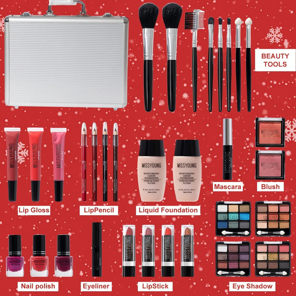 Professional Makeup Kit Silvery - Salon-Quality Beauty Set Professional Makeup Kits Tidesmit