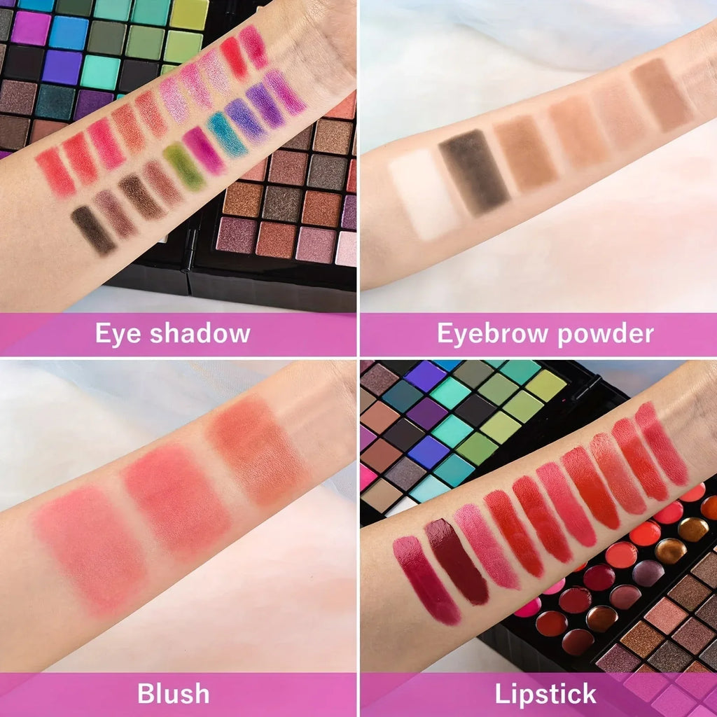 Professional Makeup Kit: 177 Color Palette with Brushes and Lipsticks Professional Makeup Kits Tidesmit