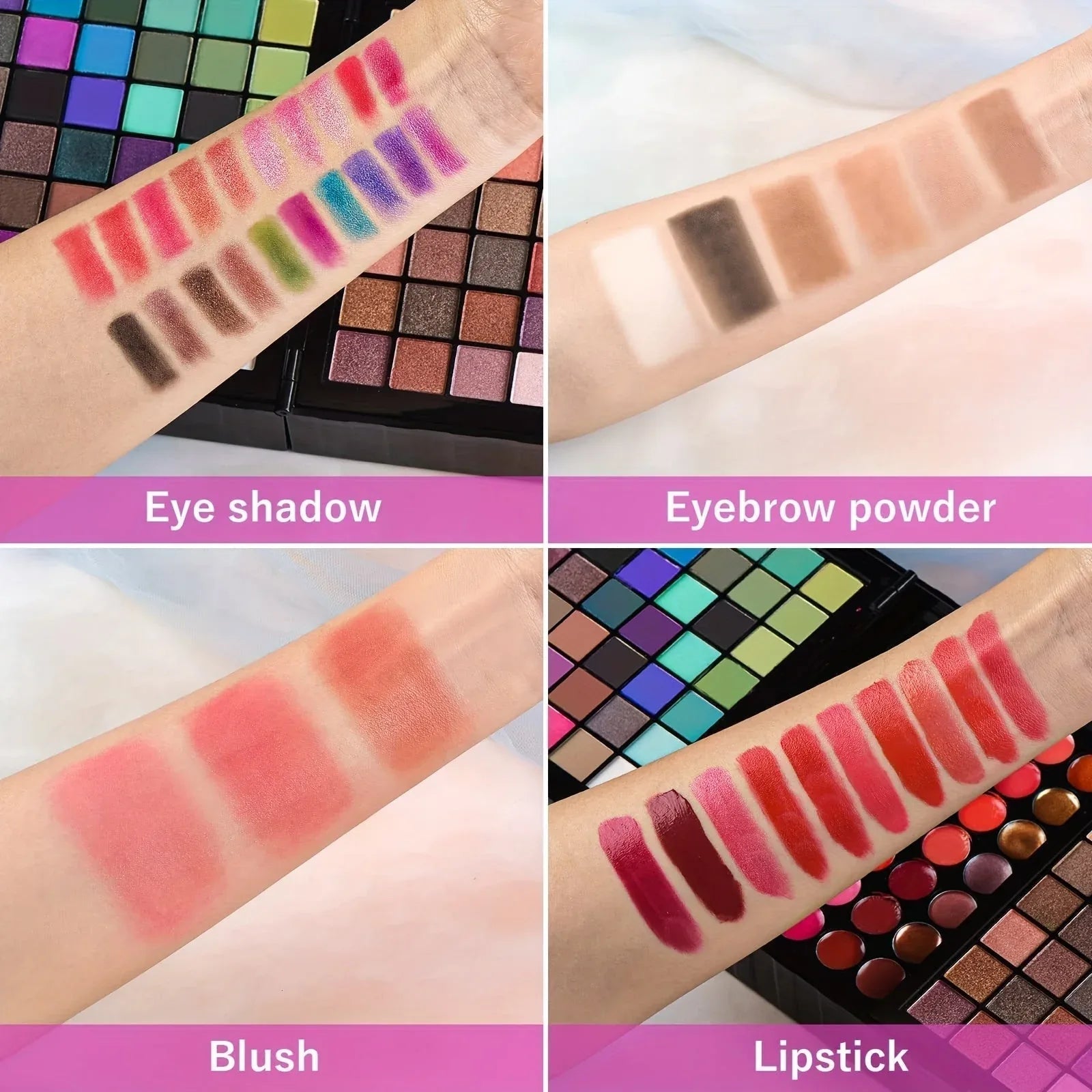 Professional Makeup Kit: 177 Color Palette with Brushes and Lipsticks Professional Makeup Kits Tidesmit