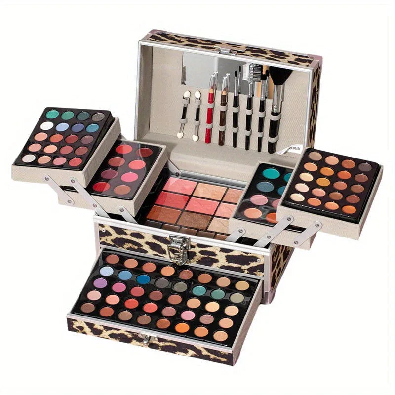 Professional Makeup Kit: 126pc Set with Portable Leopard Print Case Professional Makeup Kits 【Leopard Print】 Tidesmit