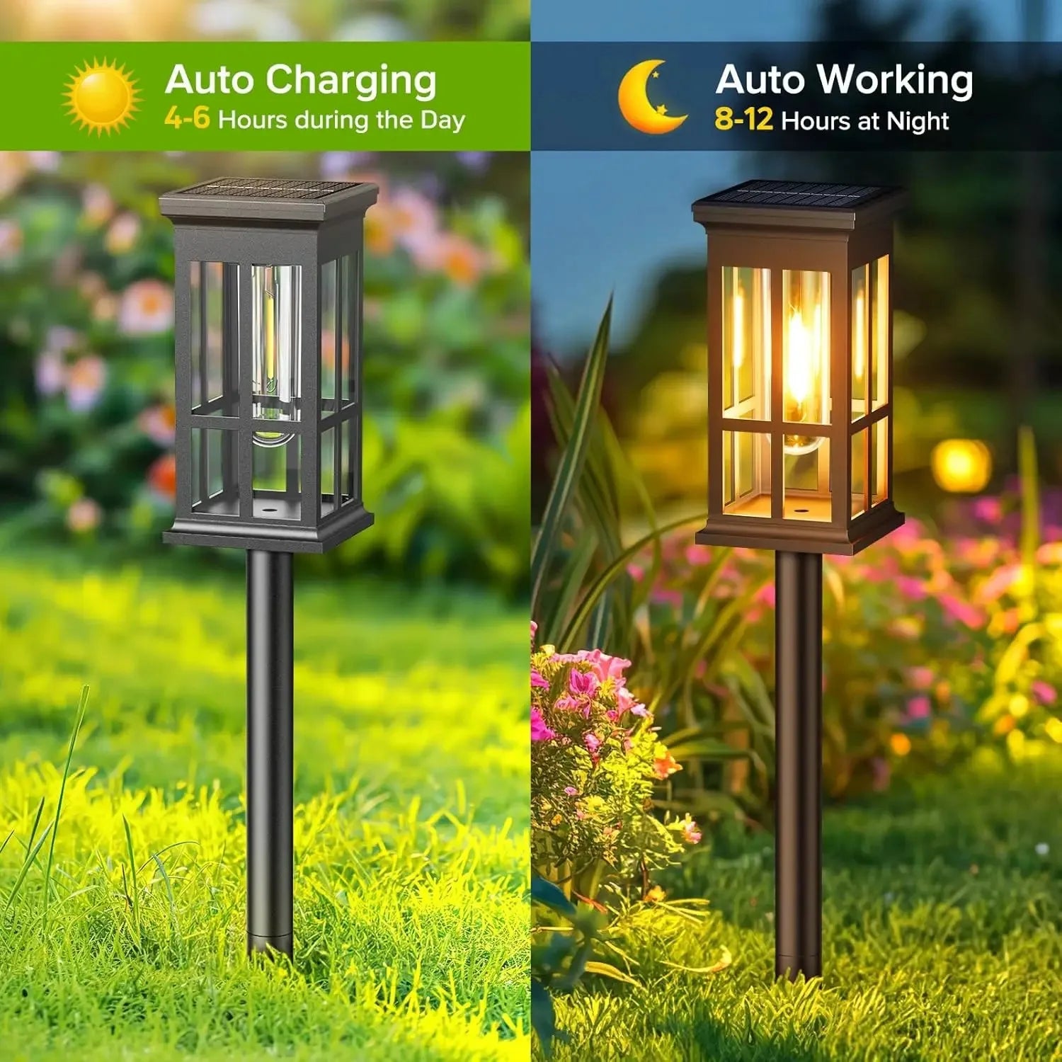 Solar Pathway Light Outdoor Solar Lamp Waterproof Landscape Lighting for Garden Yard Patio Walkway Driveway Camping Decor