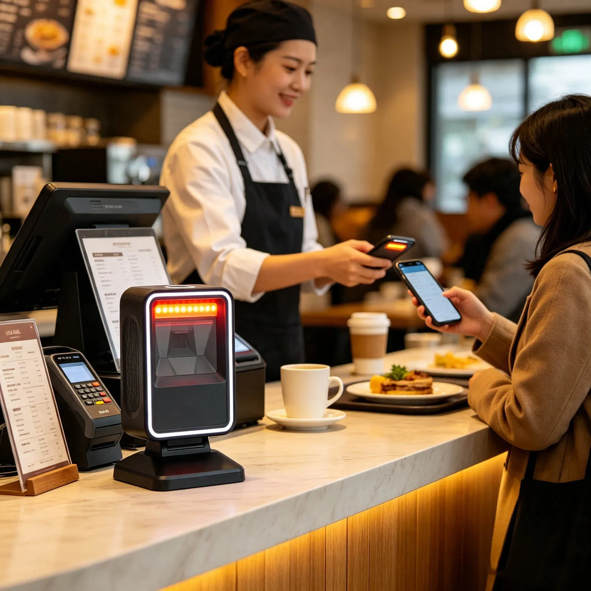 Leshine 1.3MP HD Camera Wired Barcode Scanner 1D 2D QR Code Desktop Barcode Reader for Supermarkets for PC Laptop Window POS