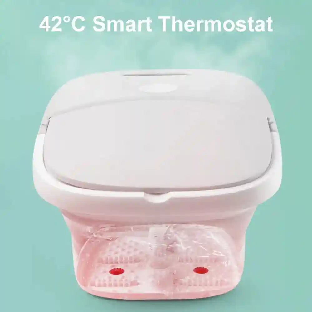 Portable Foot Massage Tub - Foldable Electric Basin with Heat Therapy Massage Roller Tidesmit
