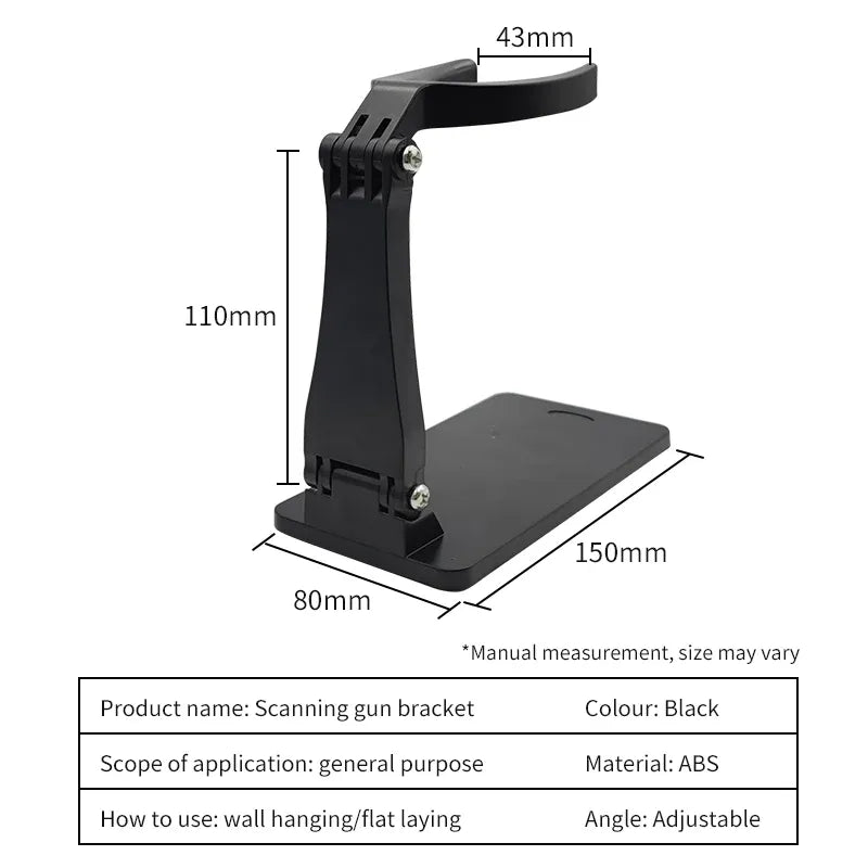 Universal Adjustable Barcode Scanner Stand Barcode Reader Stand, Large Base, Removable, Super Stable, Compatible with All Types