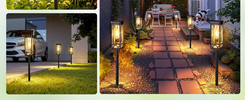 Solar Pathway Lights Outside Waterproof Walkway Light Solar Powered Landscape Lights for Driveway Lawn Patio Sidewalk Yard