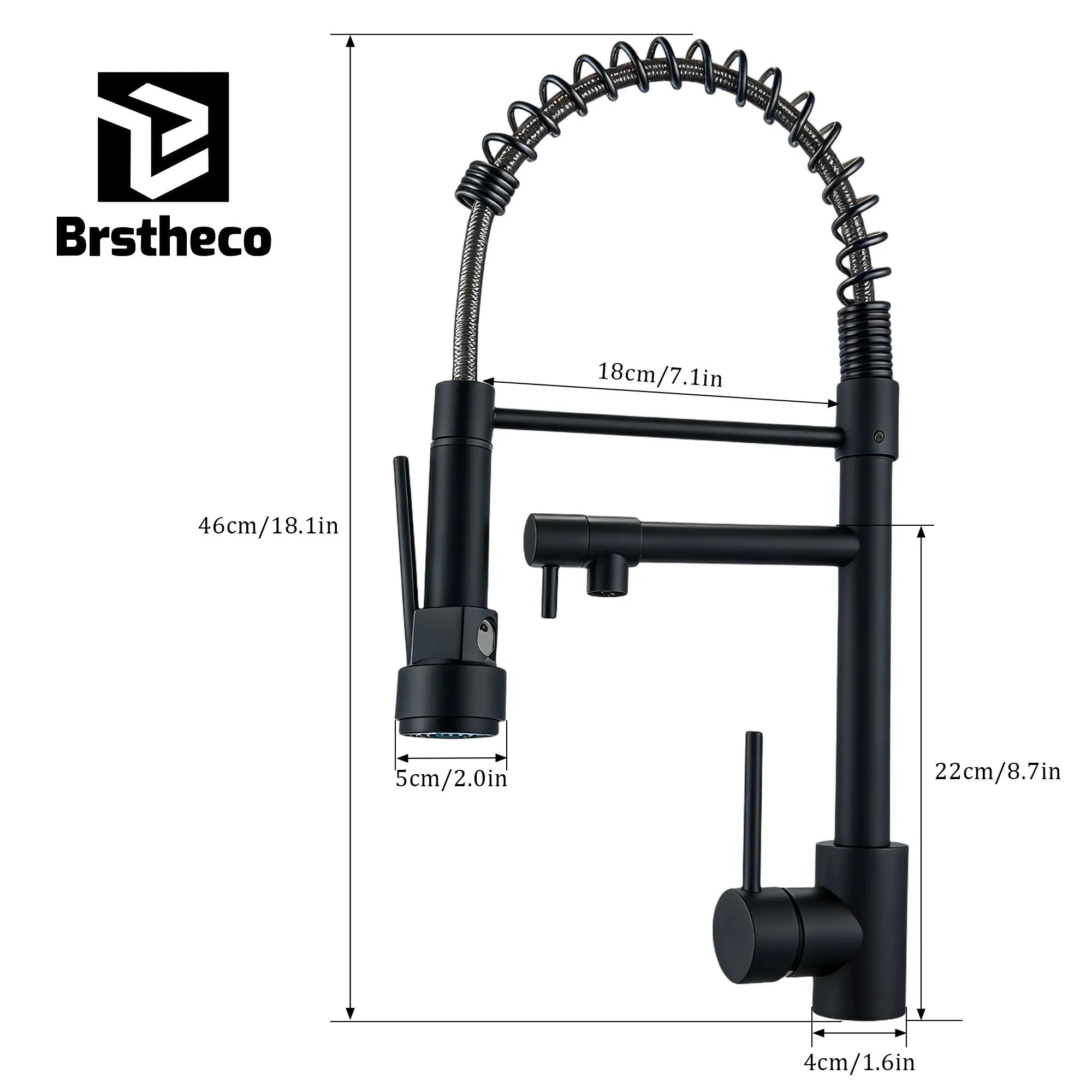 Multi-Function Pull-out Kitchen Sink Faucet, Full Dual-Direction Rotatable Swivel Spout, Premium Kitchen Mixer Faucet with Stable Hot and Cold Water Mixing, Detachable Pull Down Spray Head Kitchen Tap for Household Kitchen Us