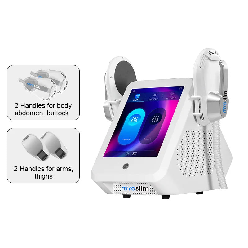 HIEMT Body Shaping Machine Muscle Stimulator with RF - Tidesmit Back Massage Instrument 4 Handle RF white Tidesmit