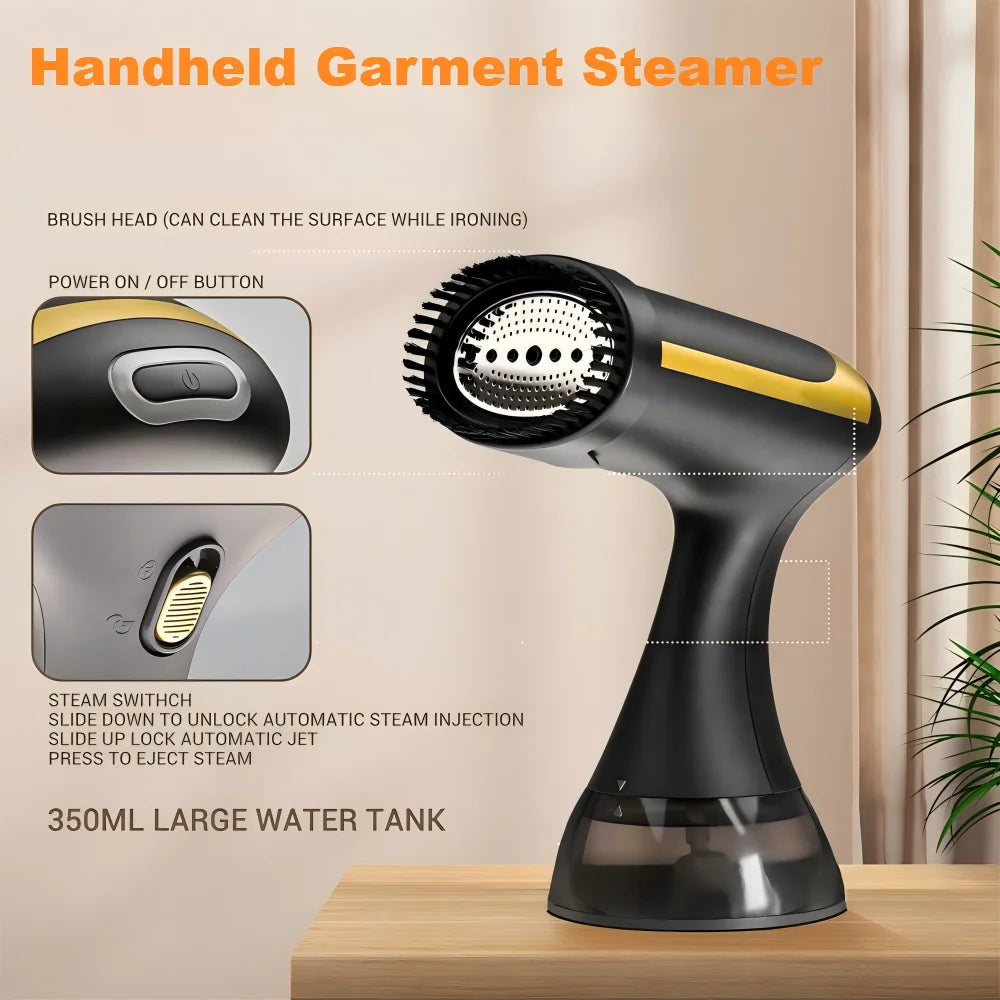 Tidesmit portable handheld garment steamer for fast clothes wrinkle removal and electric travel ironing