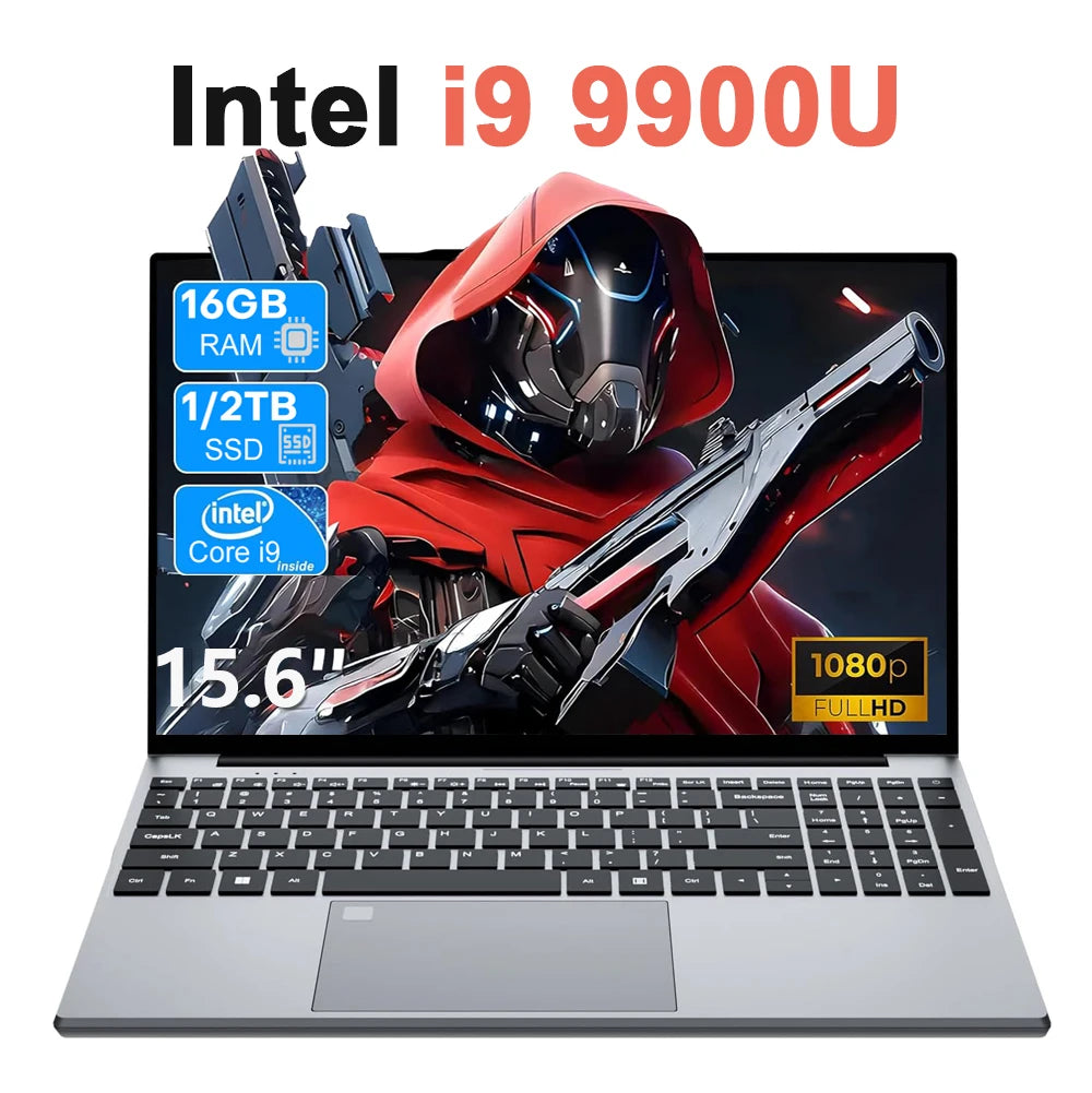 New Intel i9-10980HK/9900U Laptop Computer PC  Windows 11 Backlit Keyboad Notebook 16GB RAM 1TB SSD 15.6" Office Study Computers