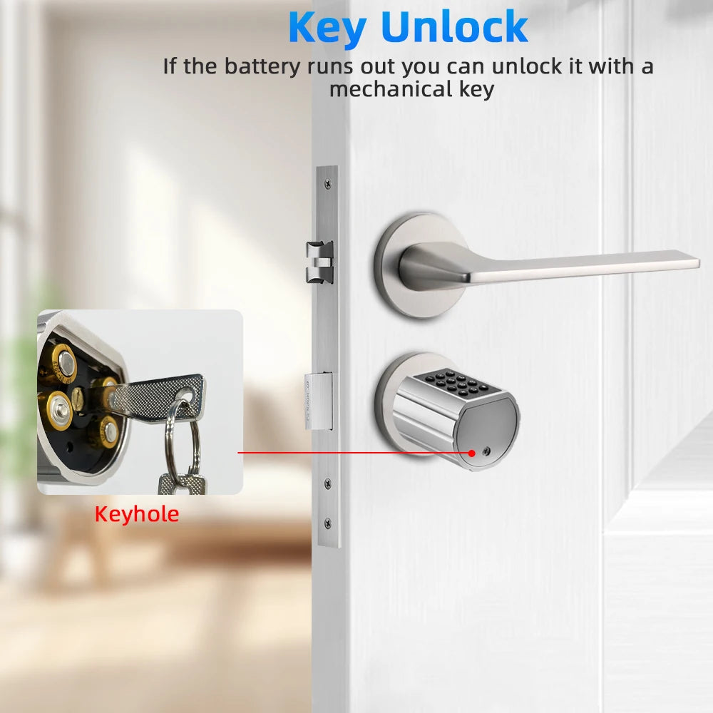 RAYKUBE L12 Tuya BLE Fingerprint Cylinder Electric Digital Door Lock With Waterproof Silicone Cover Password/Key/Tuya APP Unlock