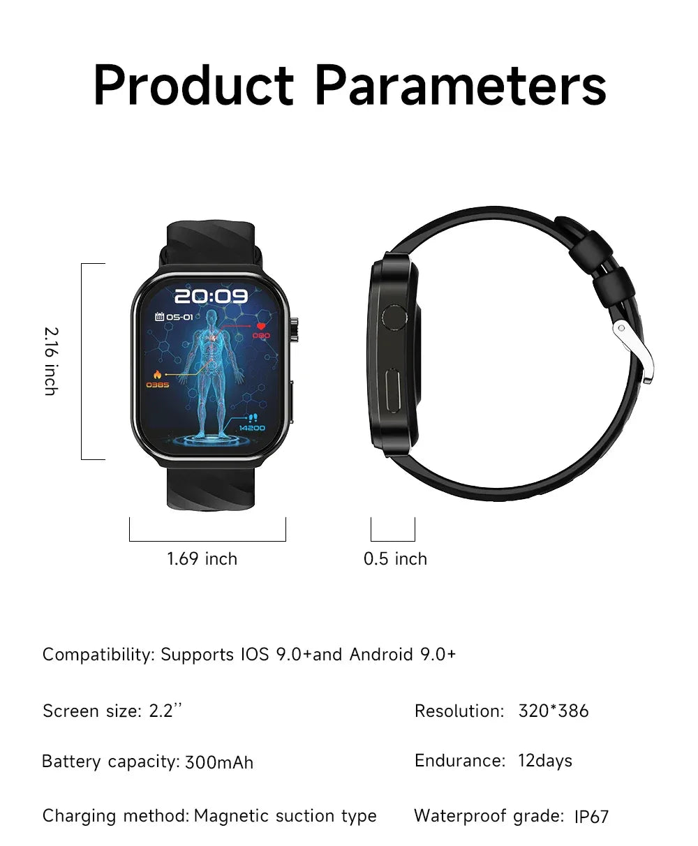 U13 Smartwatch with Body Temperature and Bluetooth Calling - Black Gold My Store