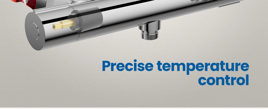 Auralum Thermostatic Shower Faucet, Chrome Mixer with Safety Lock 38°C, G1/2 Thermostatic Cartridge, Anti-Limescale, Anti-scald Protection