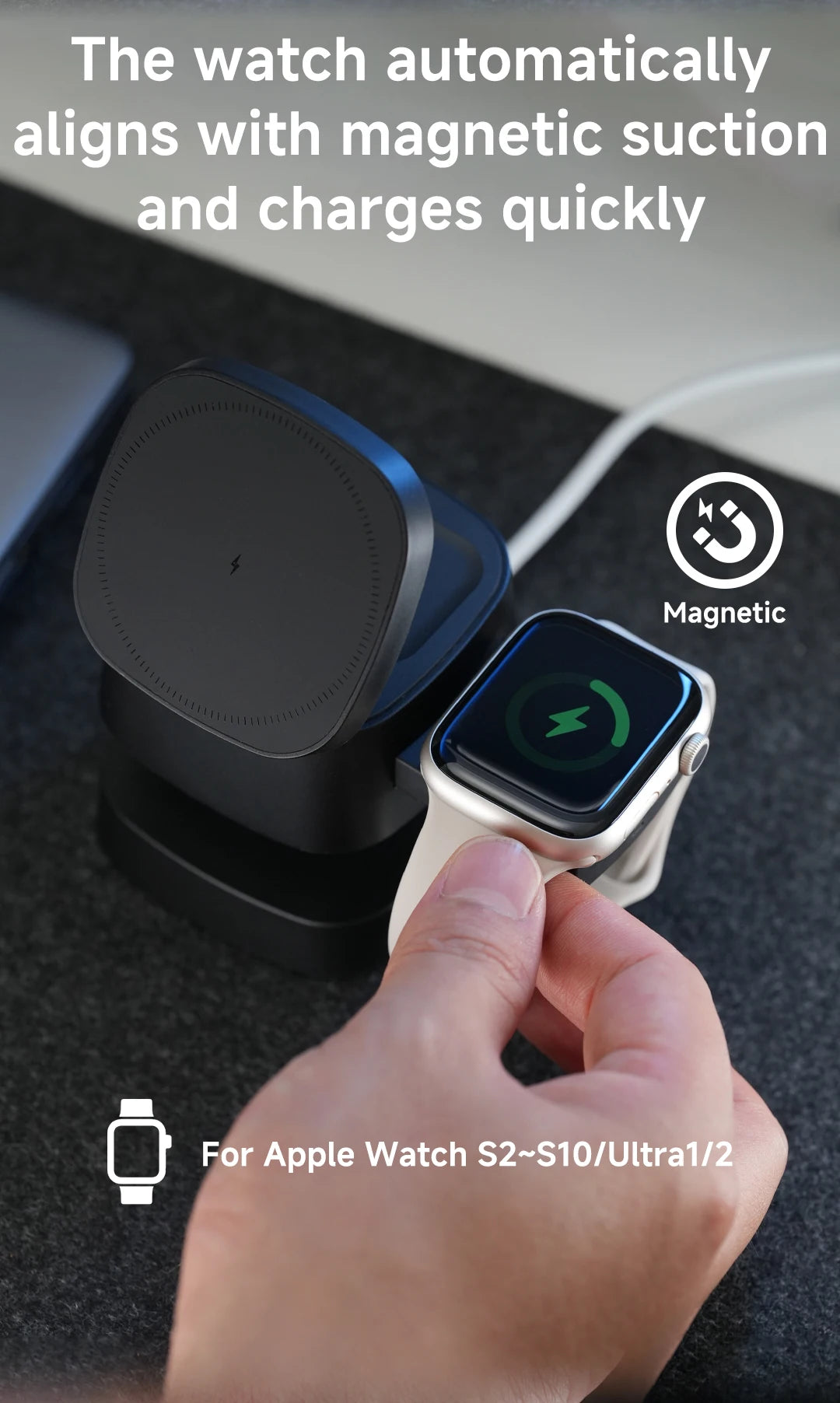 3-in-1 Magnetic Wireless Charger: Qi Certified Multi-Device Station Tidesmit