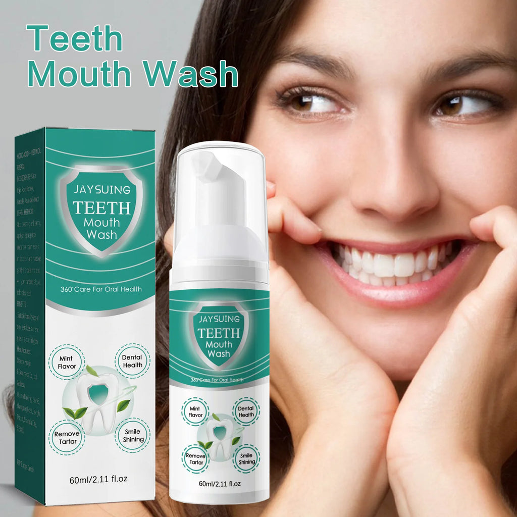 Tidesmit yellow teeth cleaning mousse for stain removal, plaque control, and fresh breath dental care