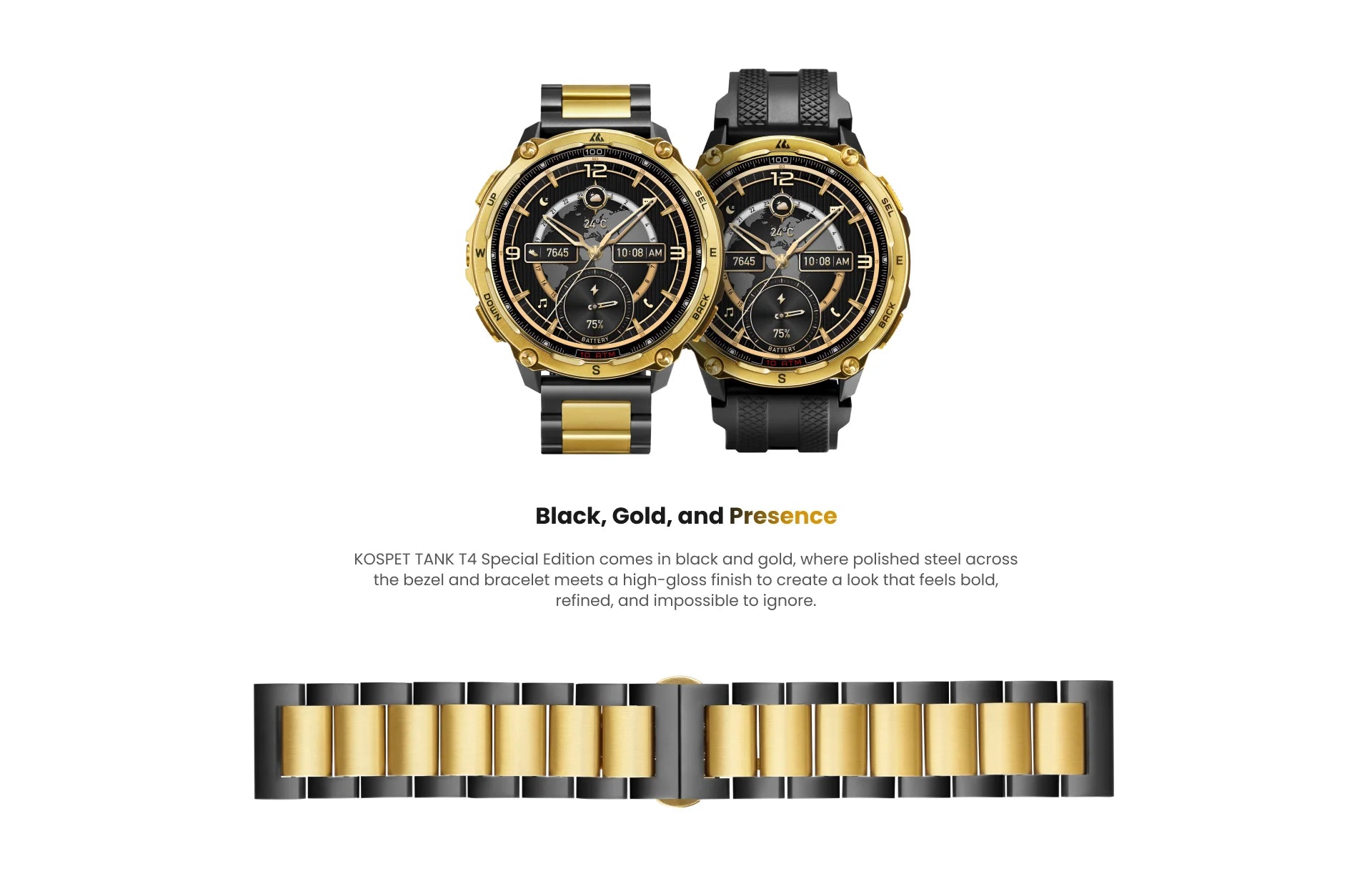 2026 New KOSPET Tank T4 SE Smart Watch for Men 6-Sat GPS Offline Maps 10ATM Waterproof Heart Rate Skiing Hiking for Android iOS
