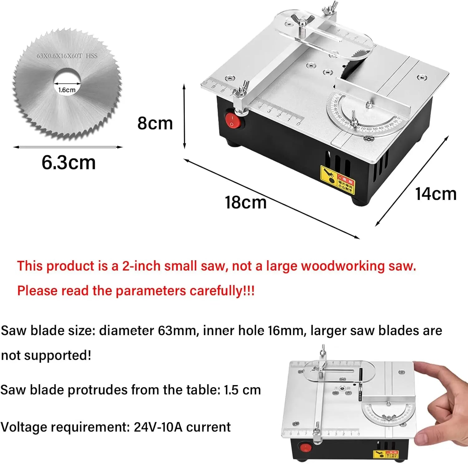 Precision Lift Electric Table Saw DIY Handmade Woodworking Tool Desktop Cutting Machine with Adjustable Cutting Depth DesktopSaw