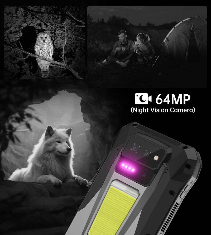 Unihertz TANK X 8849 5G Smartphone 32+512GB Built-in 1080P 220 lumen Projector 50MP+64MP Camara Android 15 17600mah Battery NFC