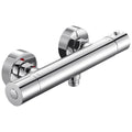 Auralum Thermostatic Shower Faucet, Chrome Mixer with Safety Lock 38°C, G1/2 Thermostatic Cartridge, Anti-Limescale, Anti-scald Protection