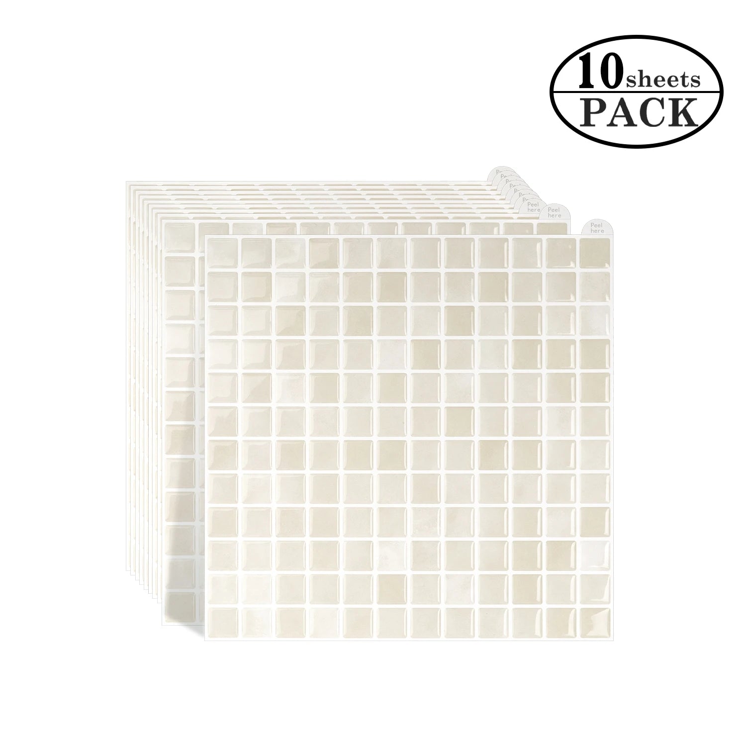 10 Sheets Brick Wall Stickers 3D Mosaic Patterned Vinyl Tiles Marble Textured Surface Wallpaper For Home Application