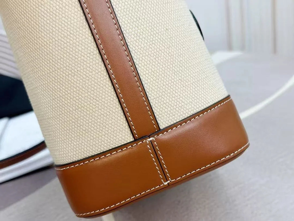 Classic Fashion Large Women's Canvas Bucket Bag Must Have with Adjustable Long Strap for Crossbody Shoulder Tote