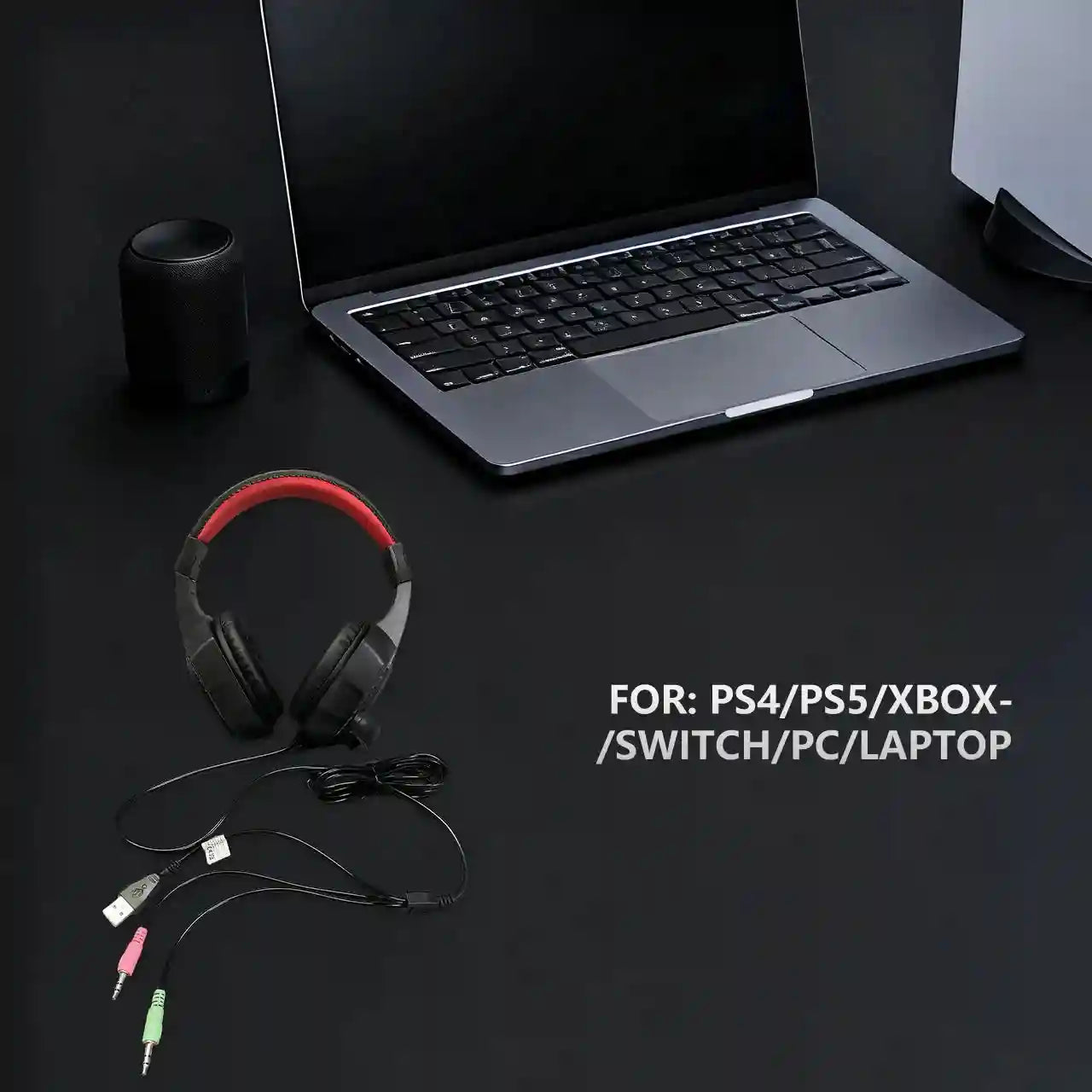 Wired Gaming Headset: RGB Over-Ear Audio with Low Latency for PC Gaming Tidesmit