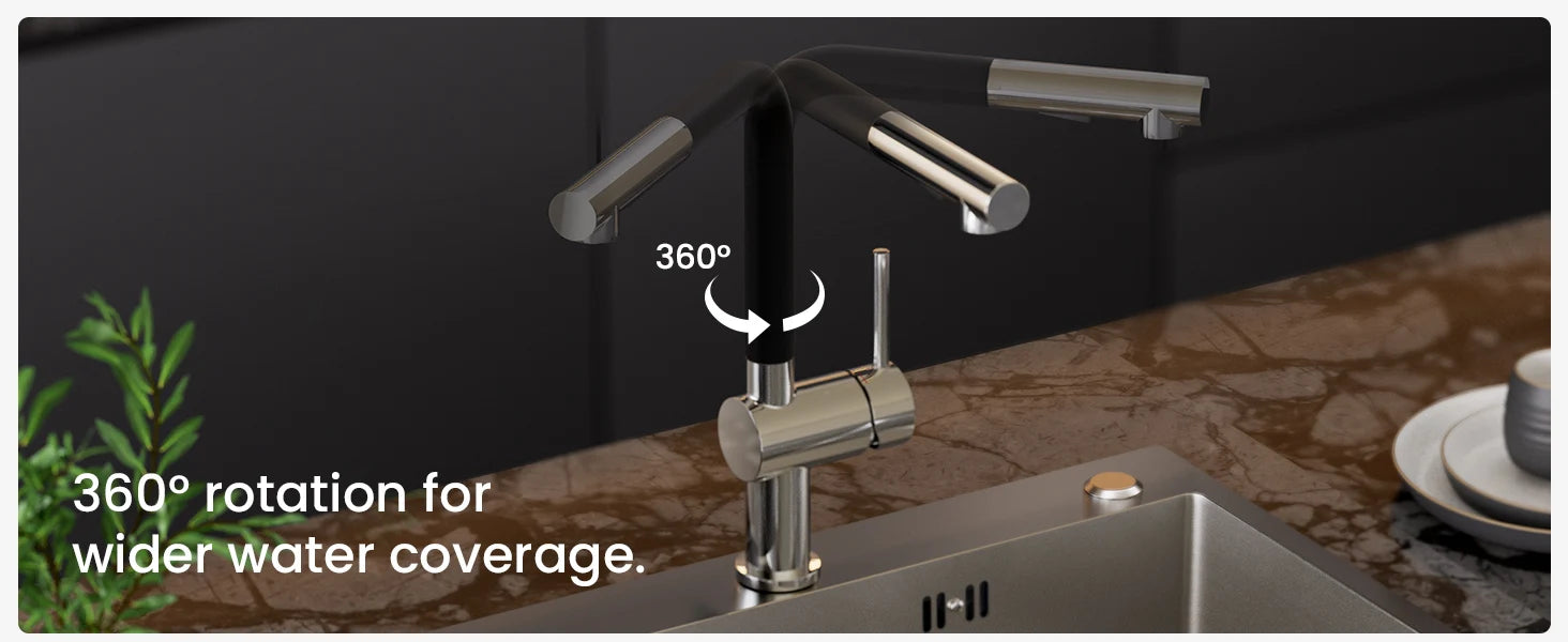 Kitchen Tap Multi-color, L-Shape Pull Down Kitchen Faucet 360 Swivel, 2 Modes Spray Hot Cold Water Mixer, Zinc Alloy Sink Mixer, Easy Install DVGW PEX Hose, Standard G3/8 Modern Home Laundry Colorful Deck Mounted Tap