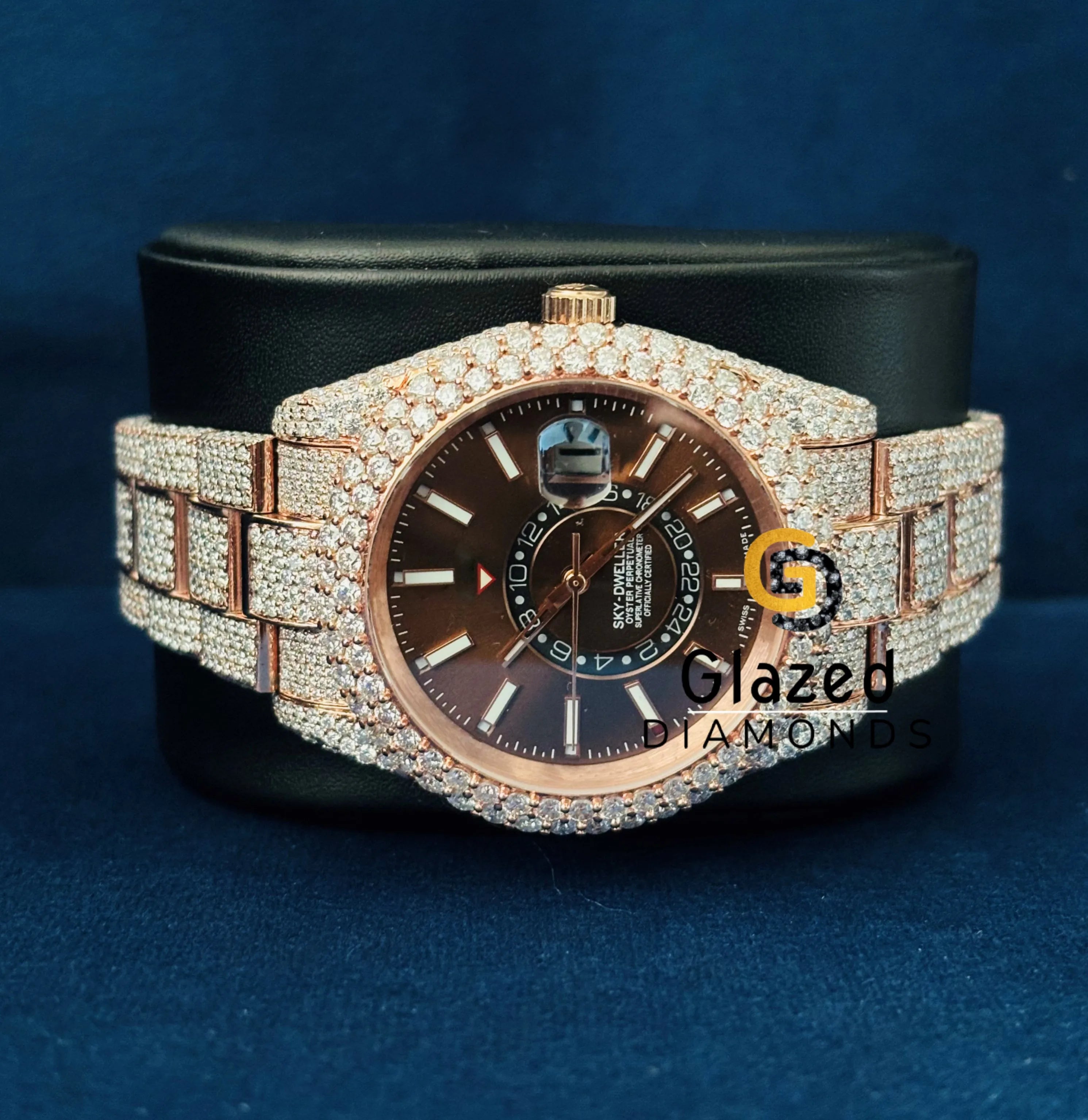 High Quality Men's Stainless Steel Automatic Mechanical Watch Luxury Lab Grown Diamond VVS Clarity ETA Movement Glass Analog