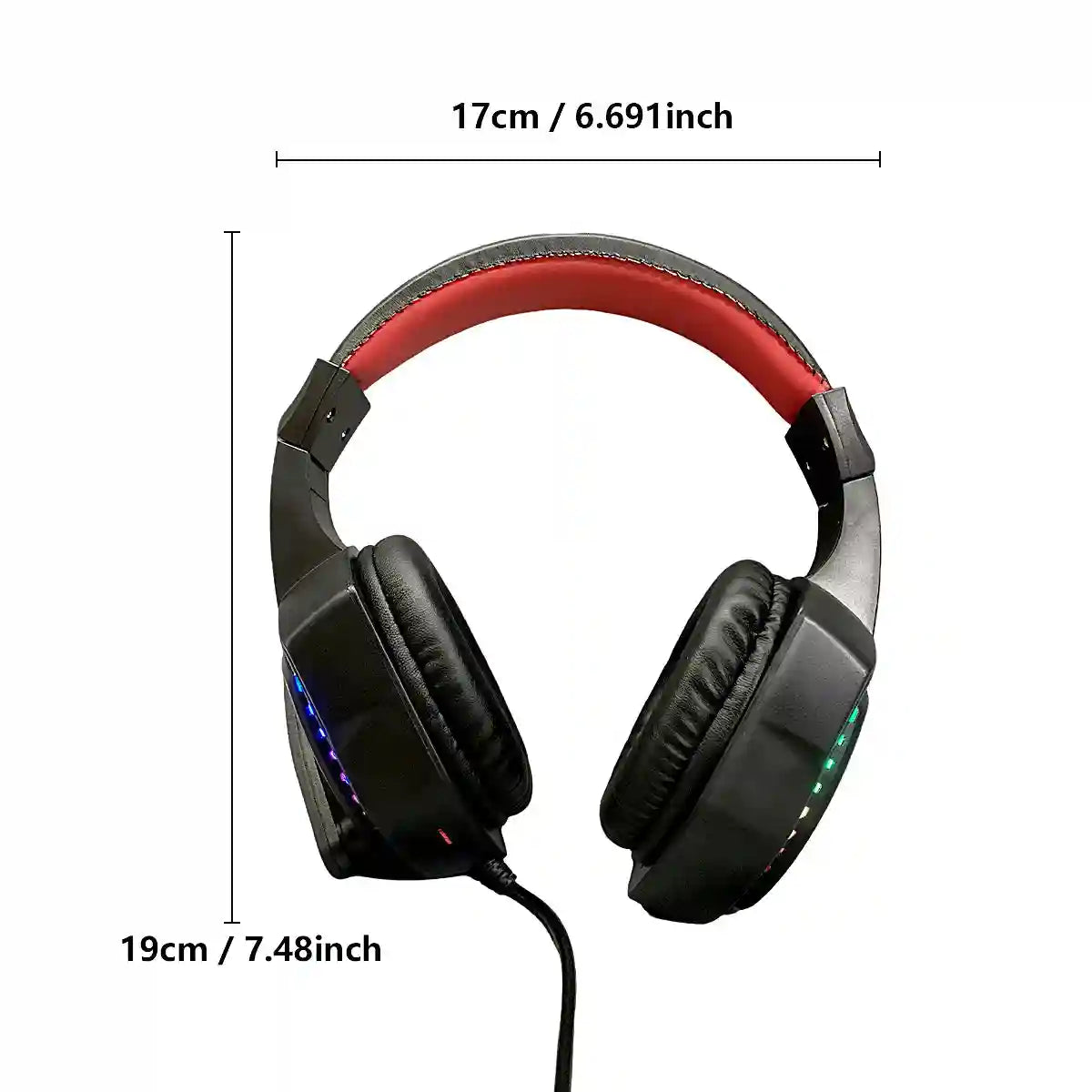 Wired Gaming Headset: RGB Over-Ear Audio with Low Latency for PC Gaming Tidesmit